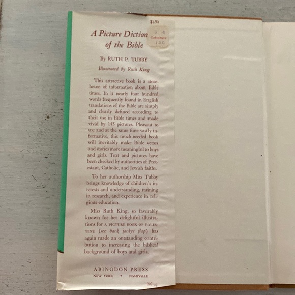 1949, A Picture Dictionary of the Bible Hardcover Book by Ruth P. Tubby. - Picture 3 of 14